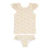 girls marigold floral ruffle cap sleeve rashguard set sold by minnow