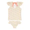 girls marigold floral ruffle cap sleeve rashguard set sold by minnow