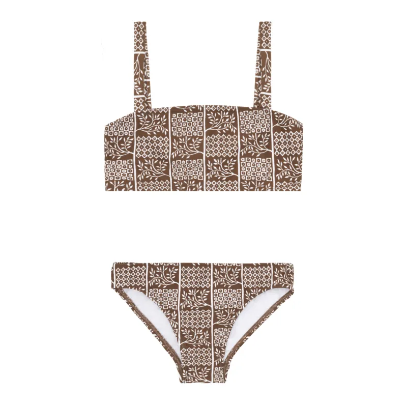 girls checker tree bandeau bikini sold by minnow