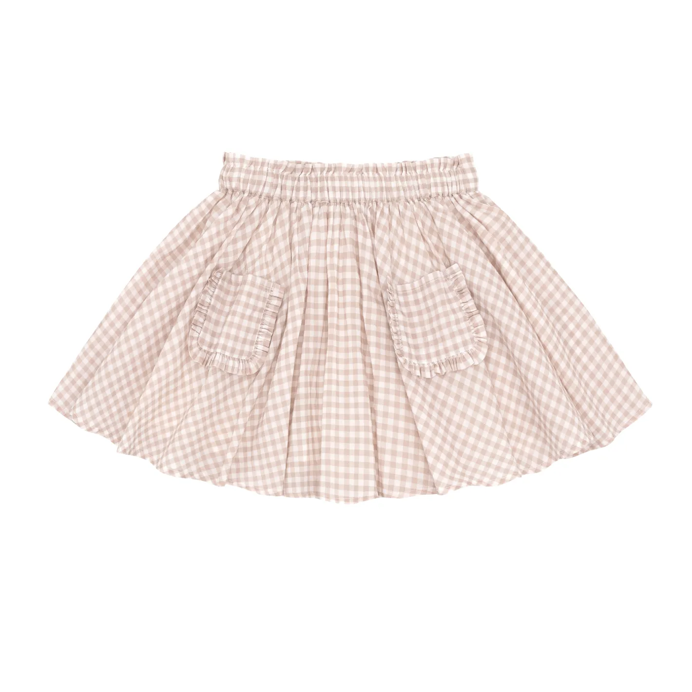 girls brown gingham skirt sold by minnow