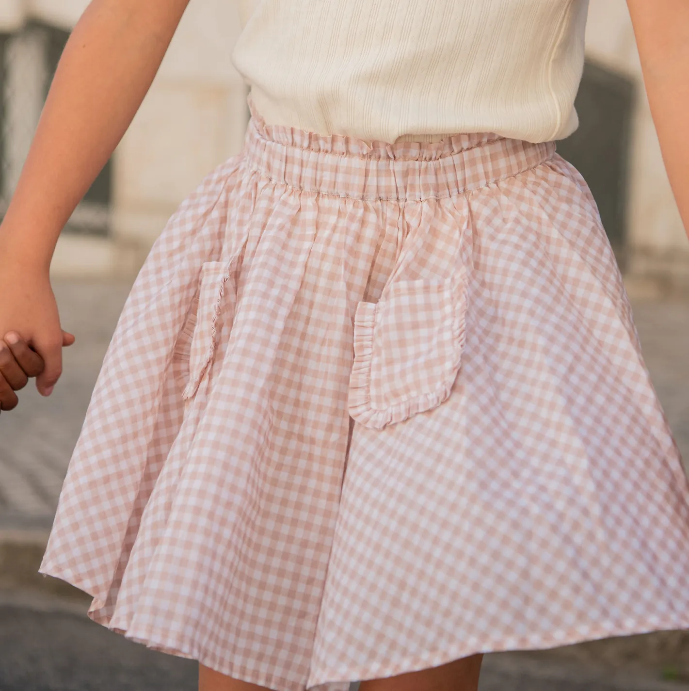 girls brown gingham skirt sold by minnow product image thumbnail 2