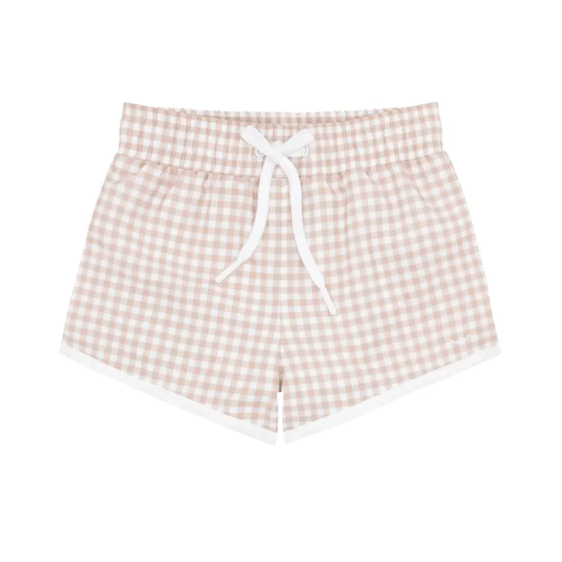 boys brown gingham boardie sold by minnow