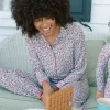 women's rosebud long sleeve collared pima pajamas set sold by minnow