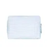 powder blue stripe interior coated travel pouch sold by minnow