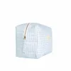 powder blue stripe interior coated travel pouch sold by minnow