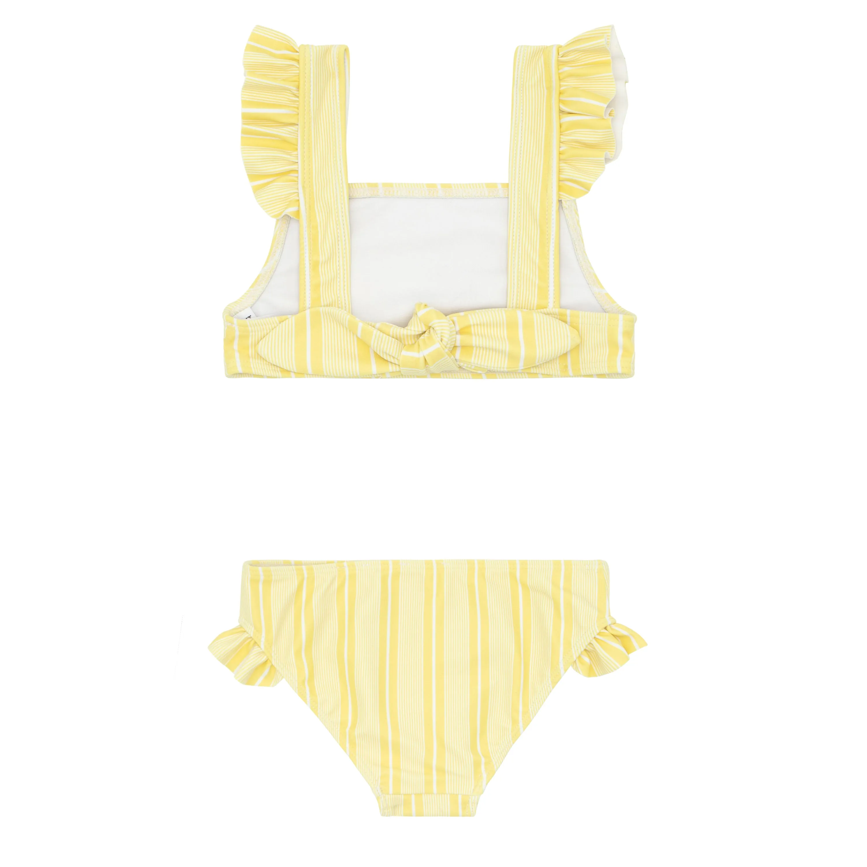 girls pineapple stripe ruffle tie-back bikini sold by minnow product image thumbnail 4