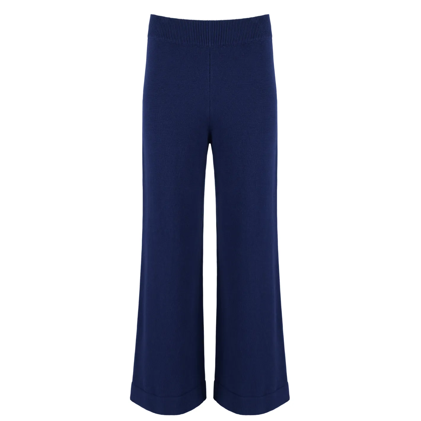women's navy wide leg knit pant sold by minnow