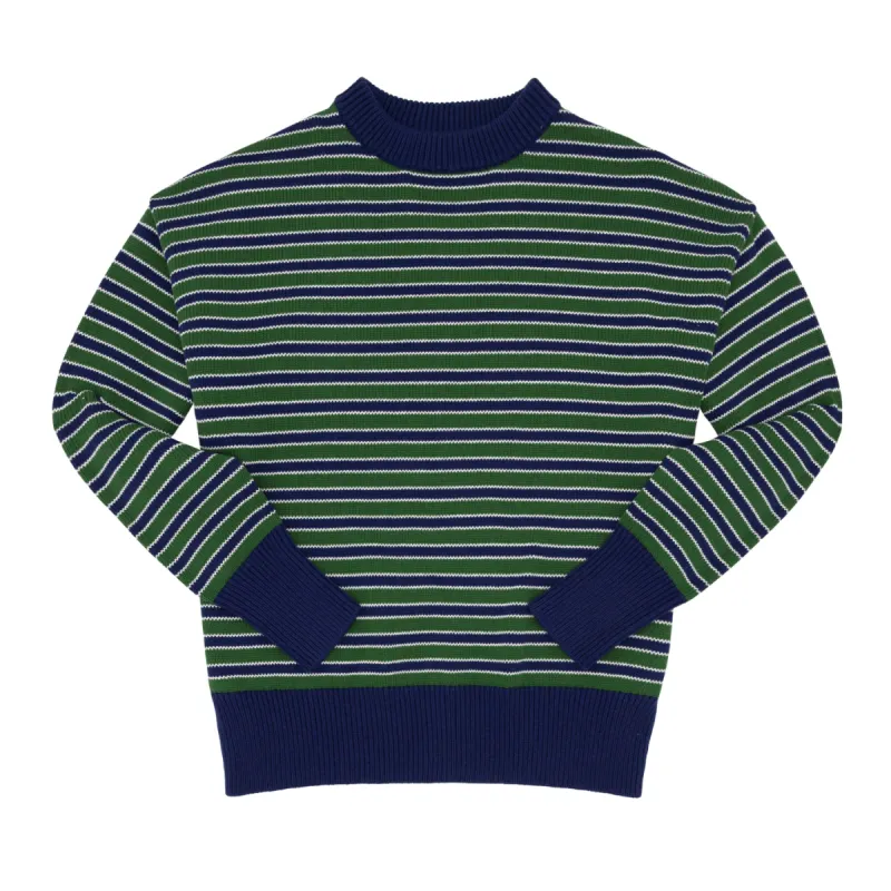 women's evergreen stripe knit sweater sold by minnow
