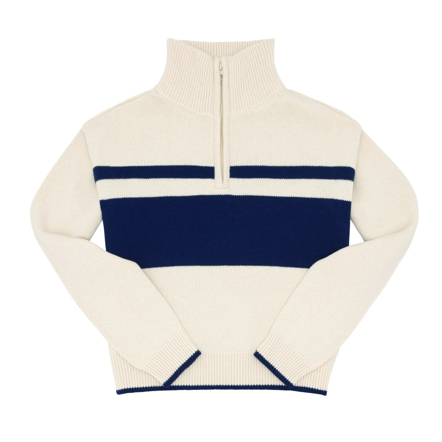 women's cream half zip sweater sold by minnow