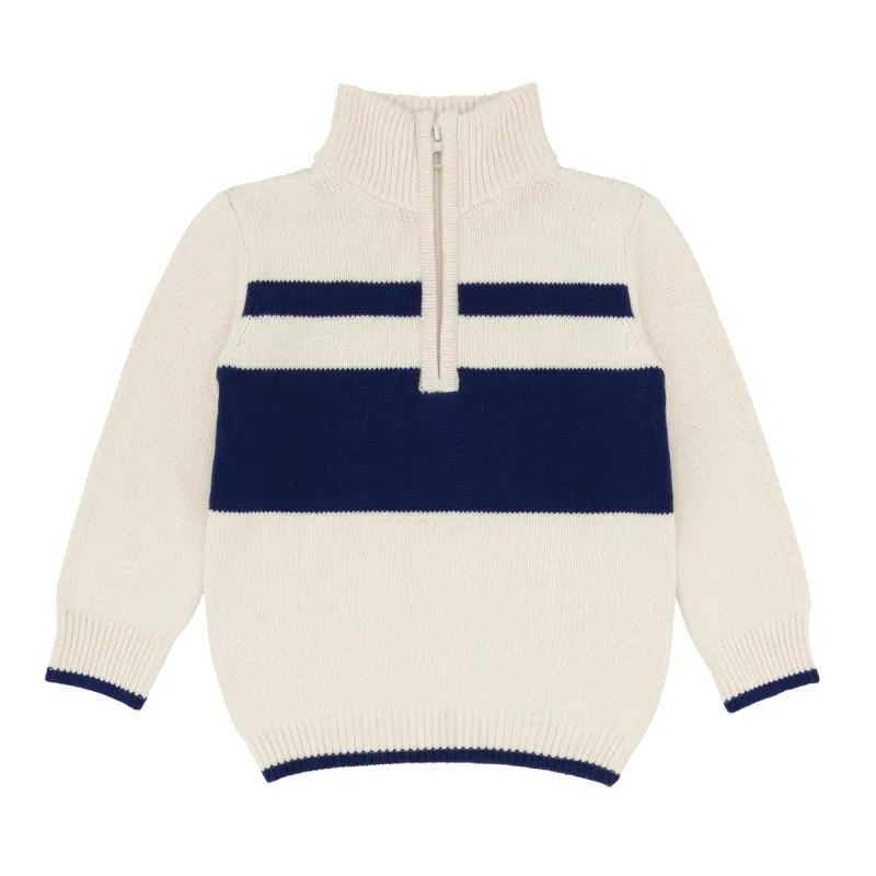 unisex cream half zip sweater sold by minnow