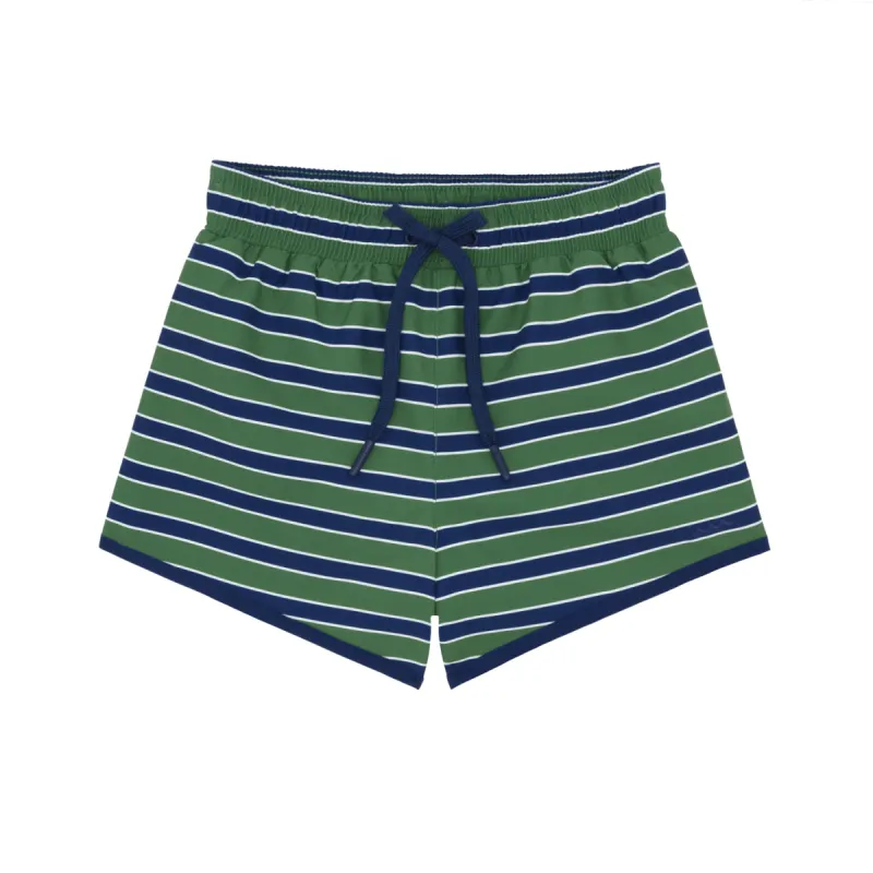 boys evergreen stripe boardie sold by minnow