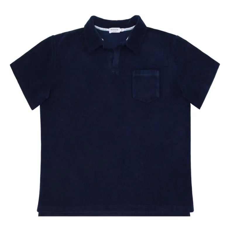 men's navy french terry polo sold by minnow