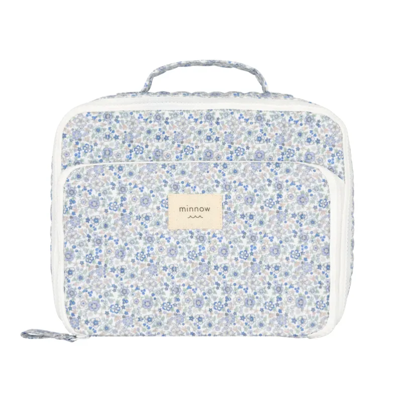 slate floral coated lunchbox sold by minnow