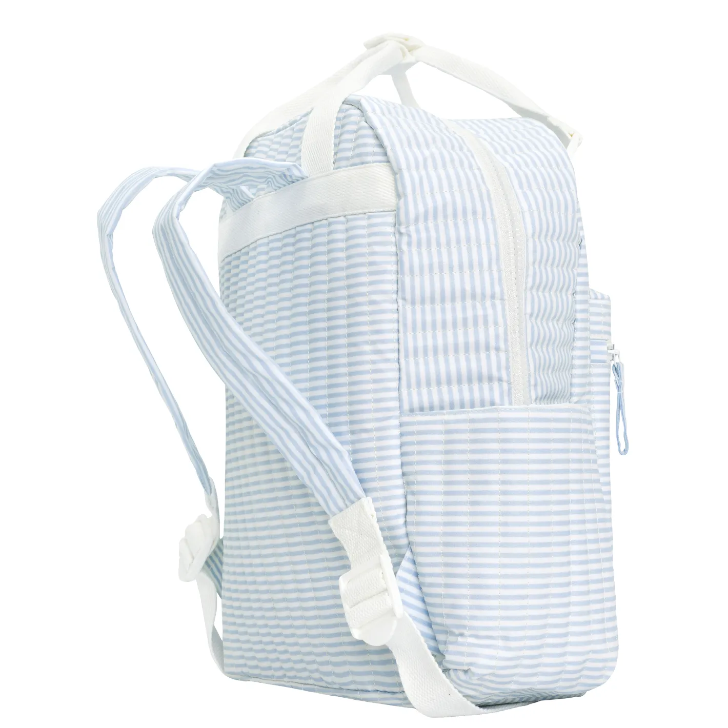 powder blue stripe coated everyday backpack sold by minnow product image thumbnail 3