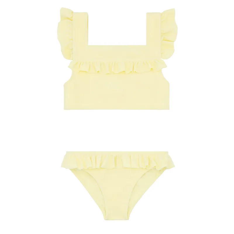 girls banana terry square neck bikini sold by minnow