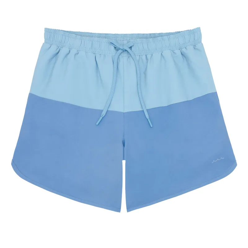 men's bermuda blue colorblock boardie made by minnow