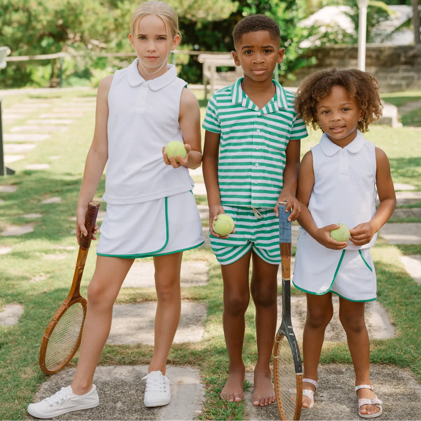 boys bermuda green stripe french terry short sold by minnow product image thumbnail 3