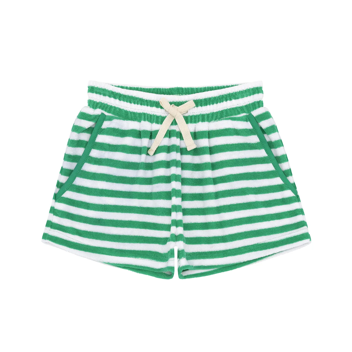 boys bermuda green stripe french terry short sold by minnow