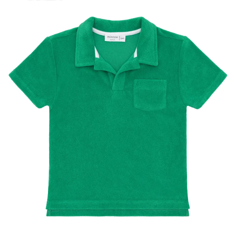 boys bermuda green french terry polo sold by minnow