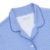 women's sky blue gingham collared shirt and short pima pajamas set sold by minnow