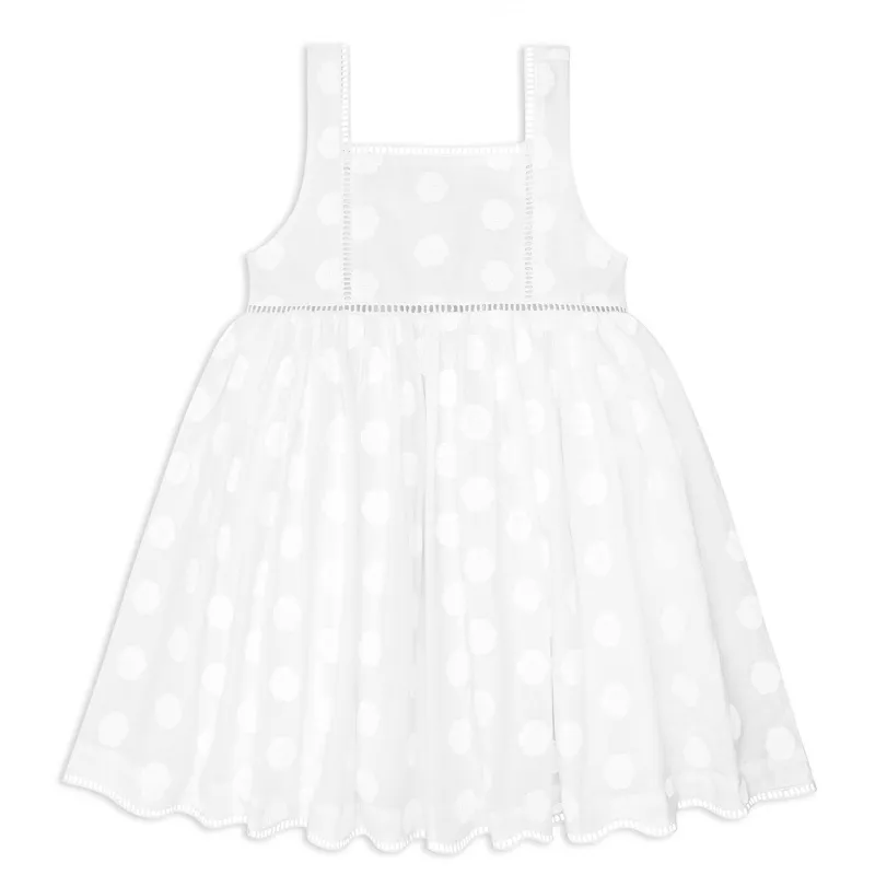 girls white square neck dress sold by minnow
