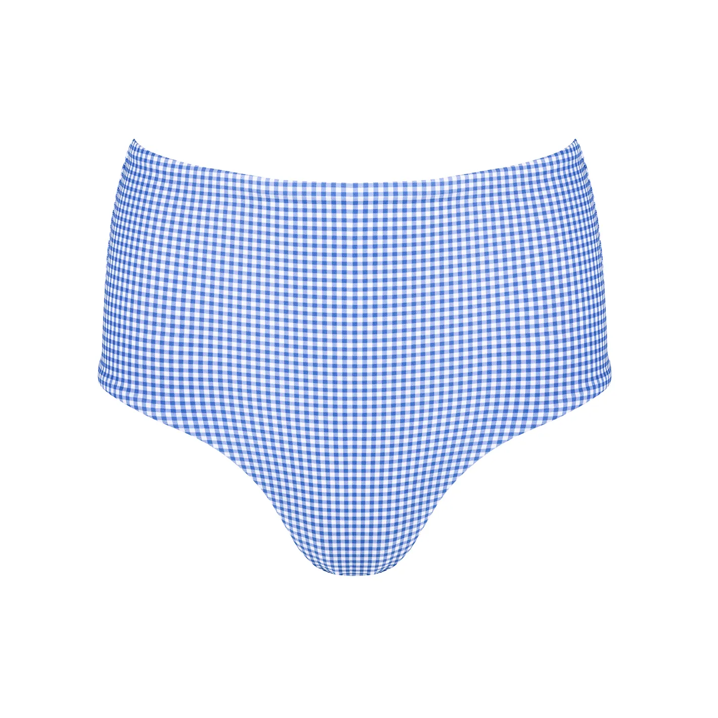 women's sky blue gingham high waist bikini bottom sold by minnow