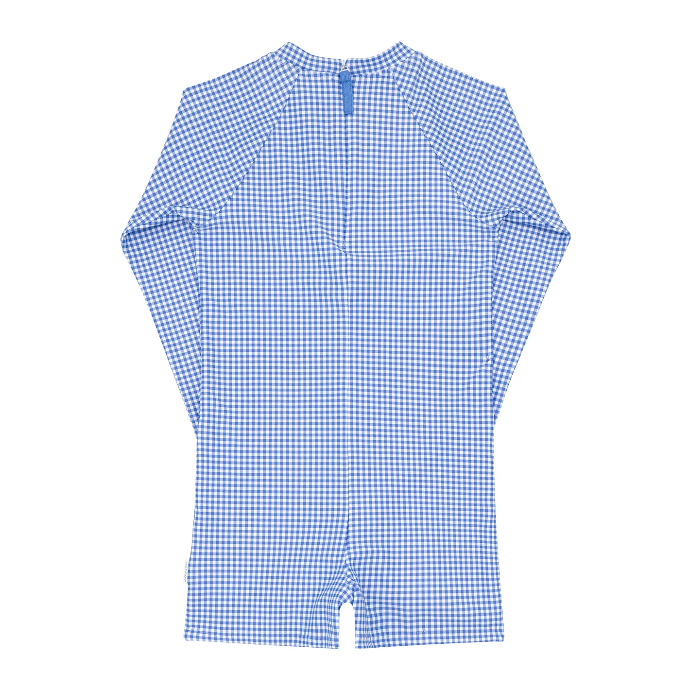 unisex sky blue gingham rashguard one piece sold by minnow product image thumbnail 4