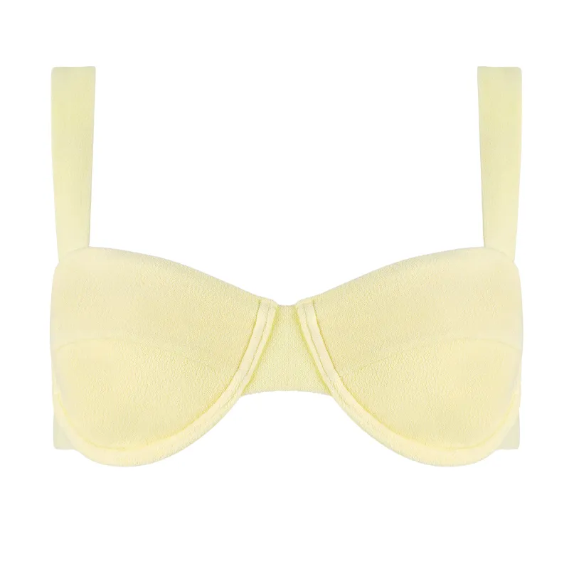 women’s banana terry cup bikini top sold by minnow