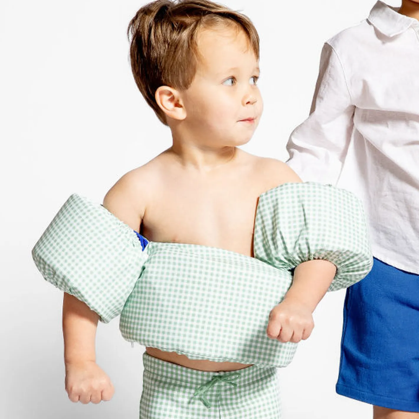 palm gingham puddle jumper cover sold by minnow product image thumbnail 3