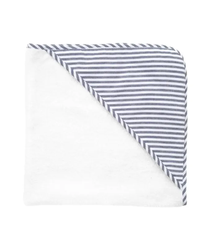 louelle harbor island stripe hooded towel and wash glove sold by minnow