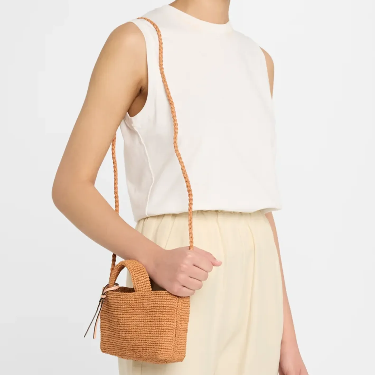 manebi mini tan raffia sunset bag sold by minnow product image thumbnail 2