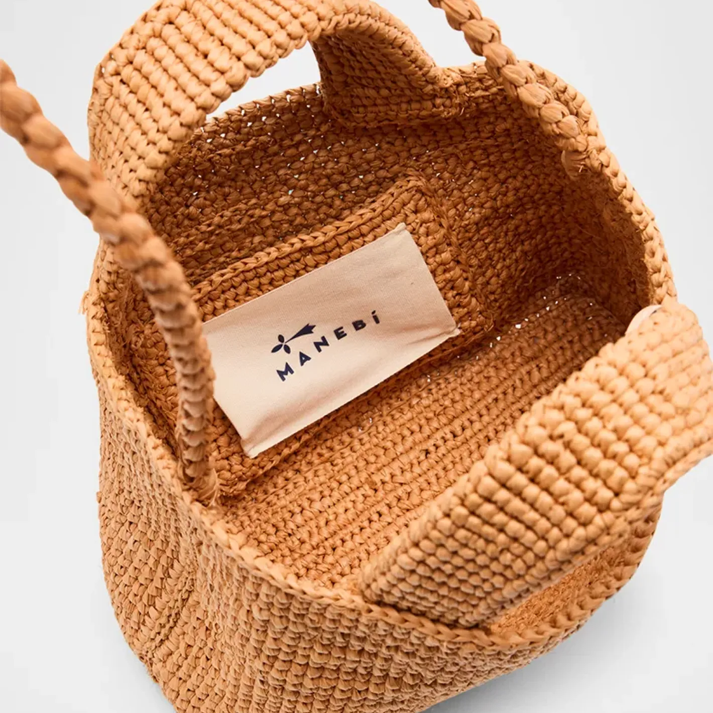manebi mini tan raffia sunset bag sold by minnow product image thumbnail 3
