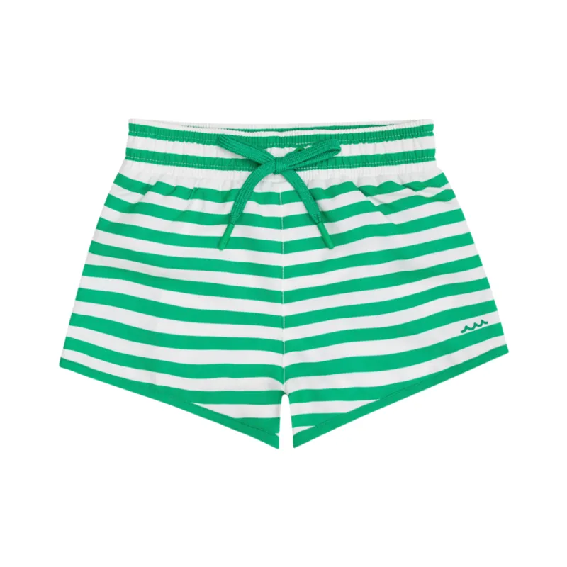 boys bermuda green stripe boardie sold by minnow
