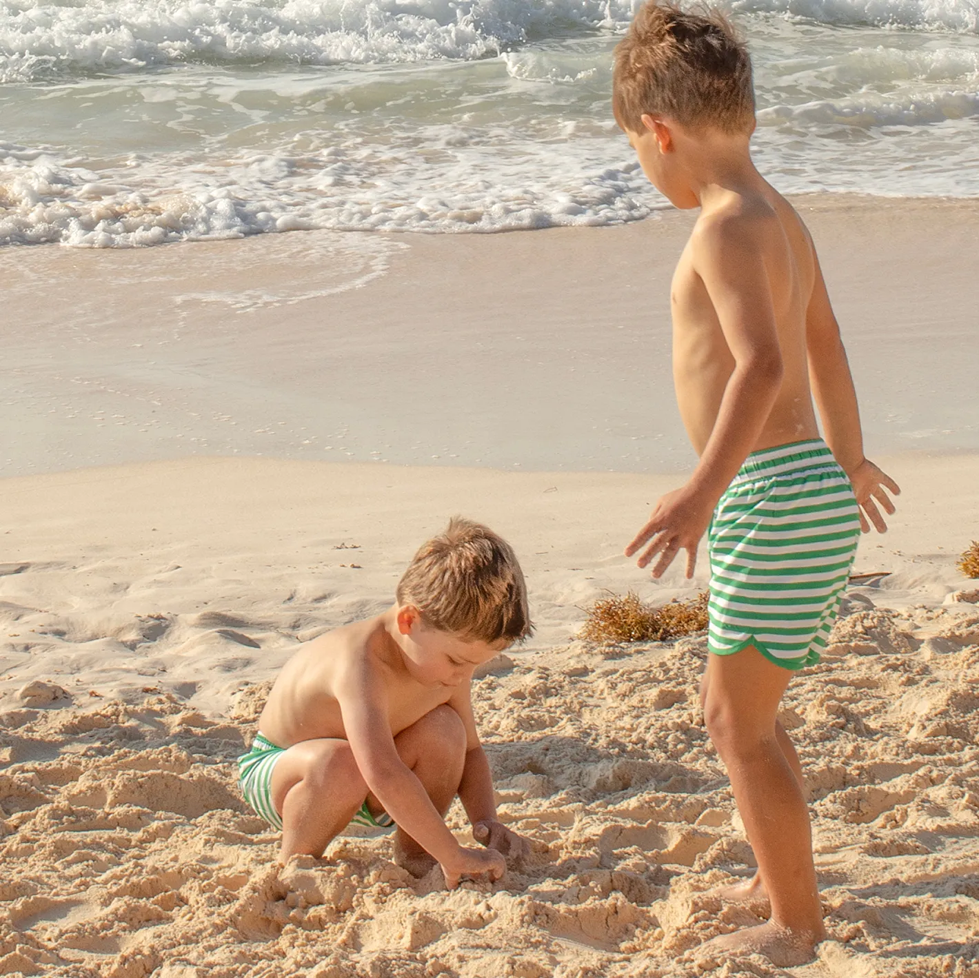 boys bermuda green stripe boardie sold by minnow product image thumbnail 5