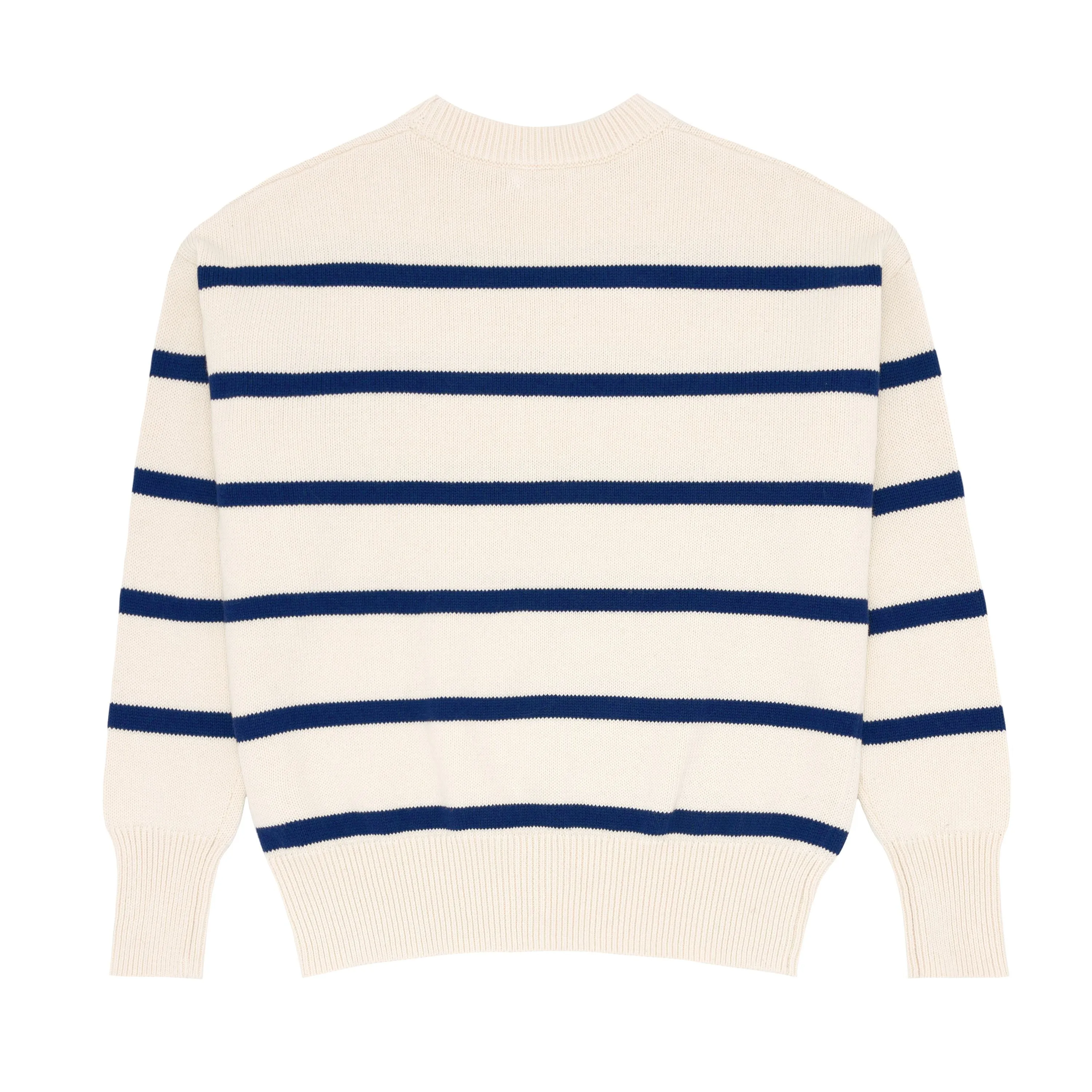women's cream and navy wide stripe knit sweater sold by minnow product image thumbnail 3