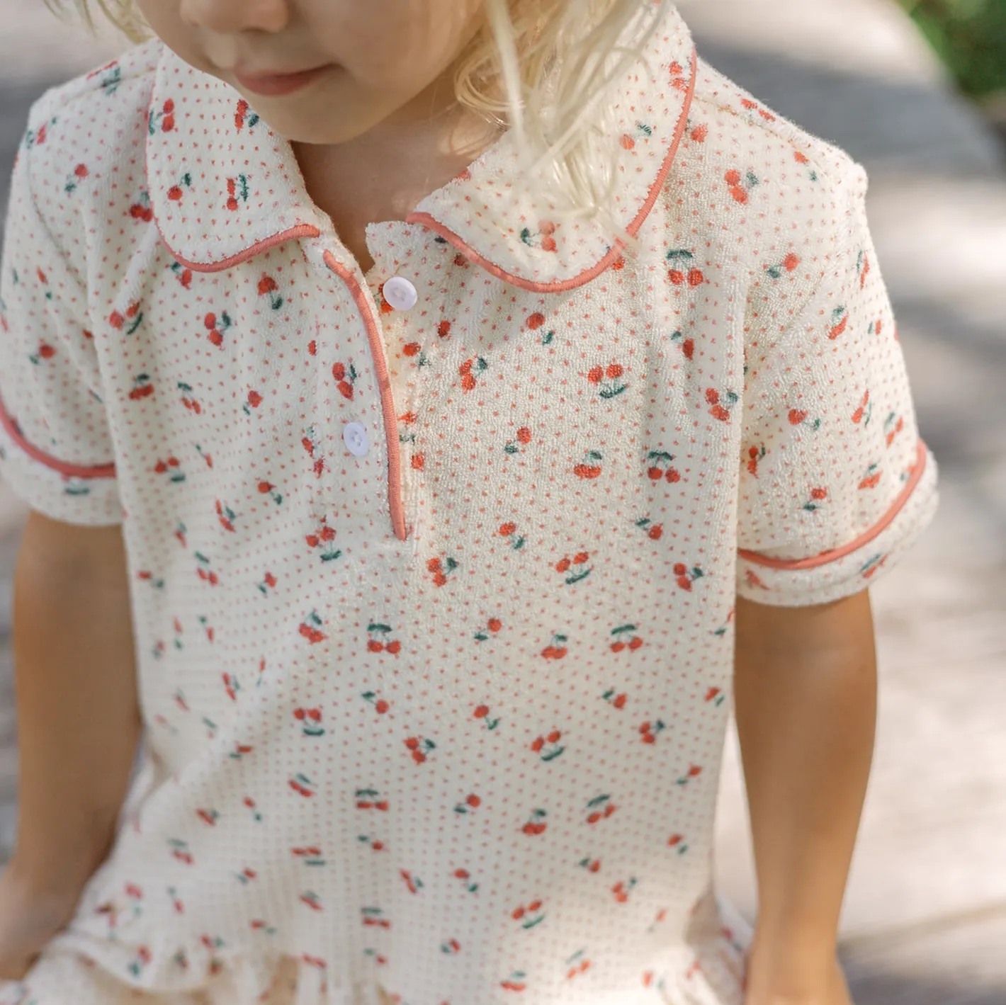 girls summer cherries french terry dropwaist tennis dress sold by minnow product image thumbnail 4