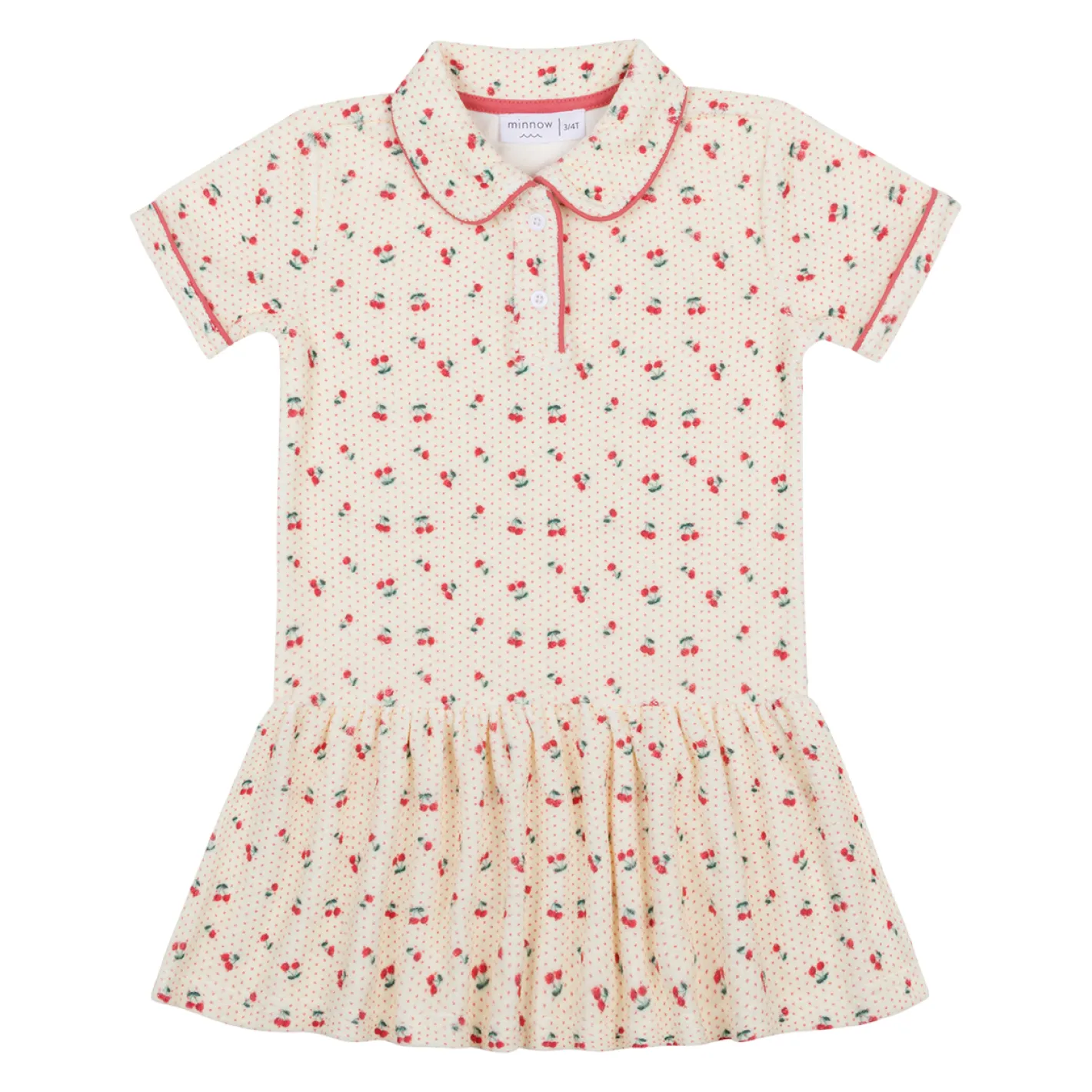girls summer cherries french terry dropwaist tennis dress sold by minnow