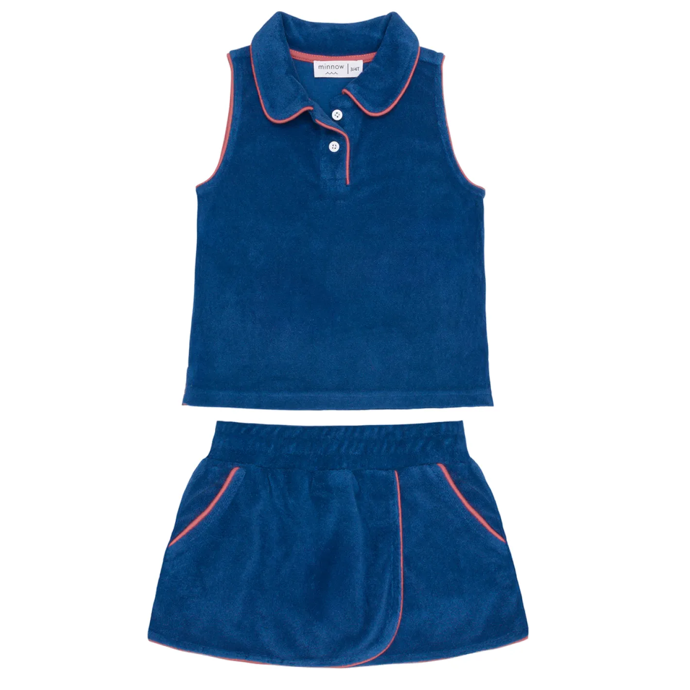 girls newport navy french terry tennis tank top and skort set sold by minnow