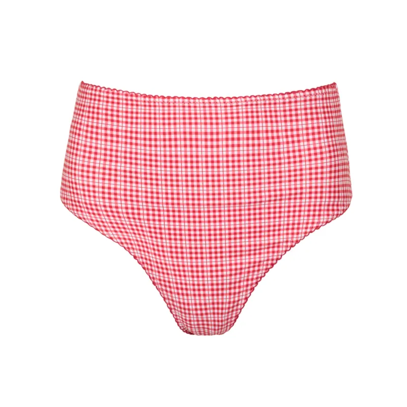 women's poppy gingham high waist bikini bottom sold by minnow