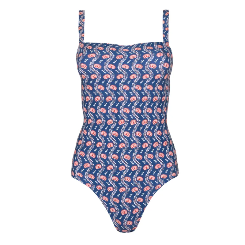 women's navy primrose low back one piece sold by minnow