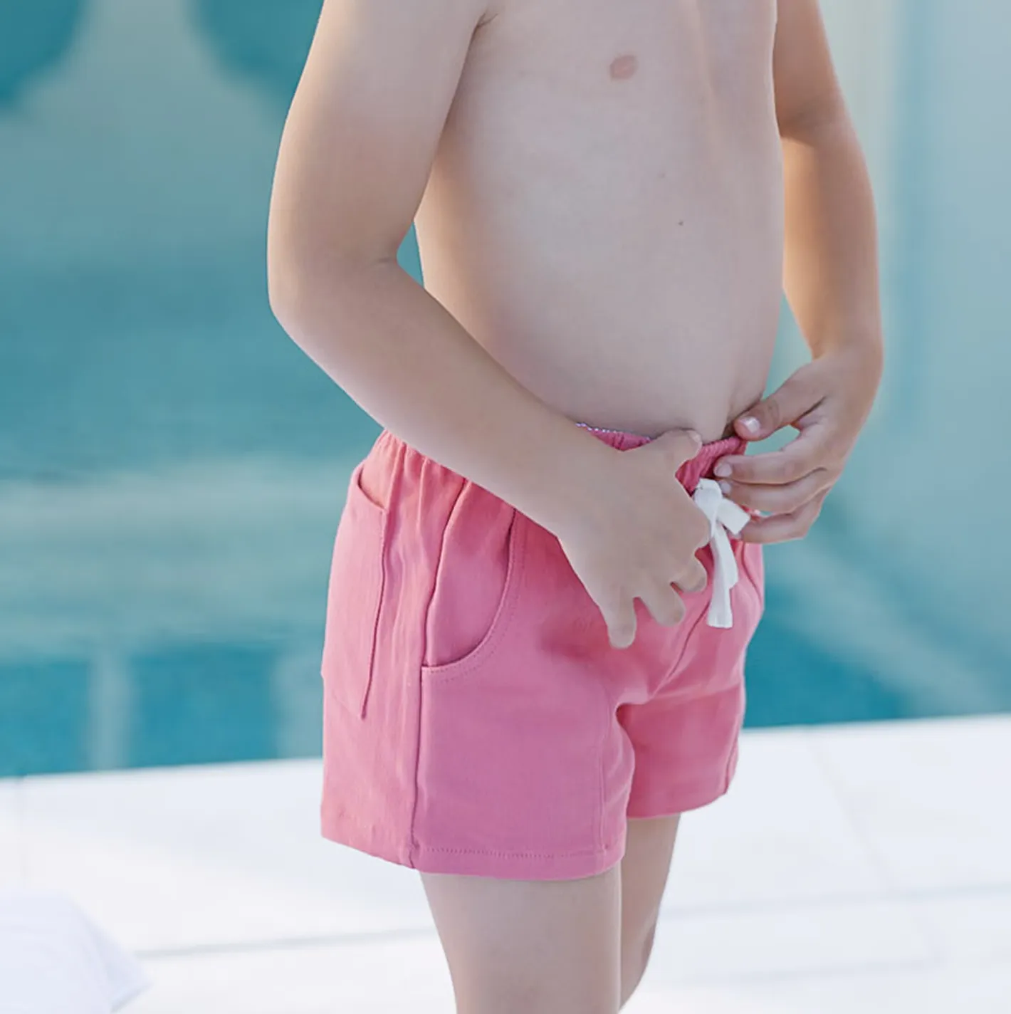 boys poppy red ultra-soft twill short sold by minnow product image thumbnail 2