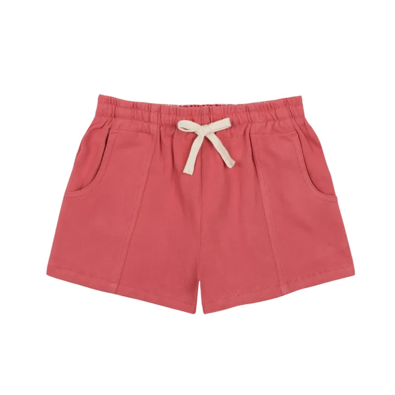 boys poppy red ultra-soft twill short sold by minnow