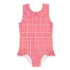girls poppy gingham rounded collar one piece sold by minnow