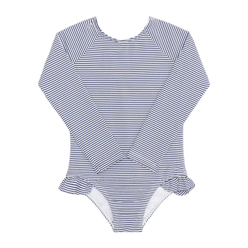 girls harbor stripe rashguard one piece sold by minnow