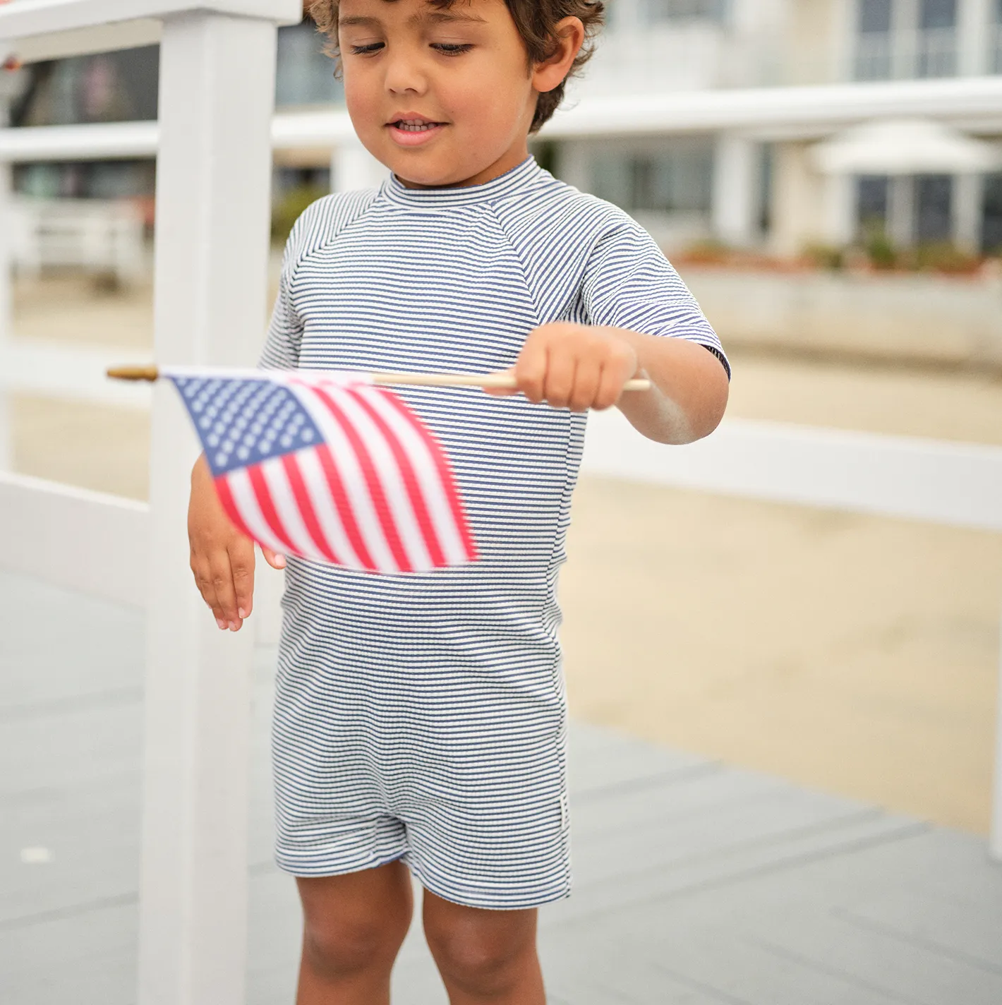 unisex harbor stripe short sleeve rashguard one piece sold by minnow product image thumbnail 2