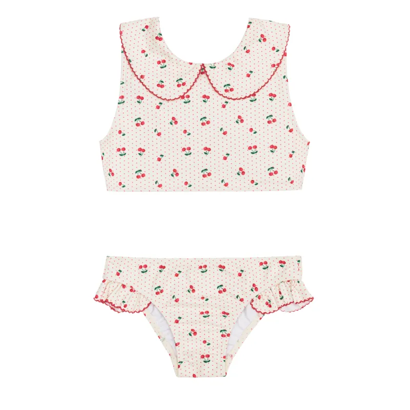 girls summer cherries rounded collar bikini sold by minnow