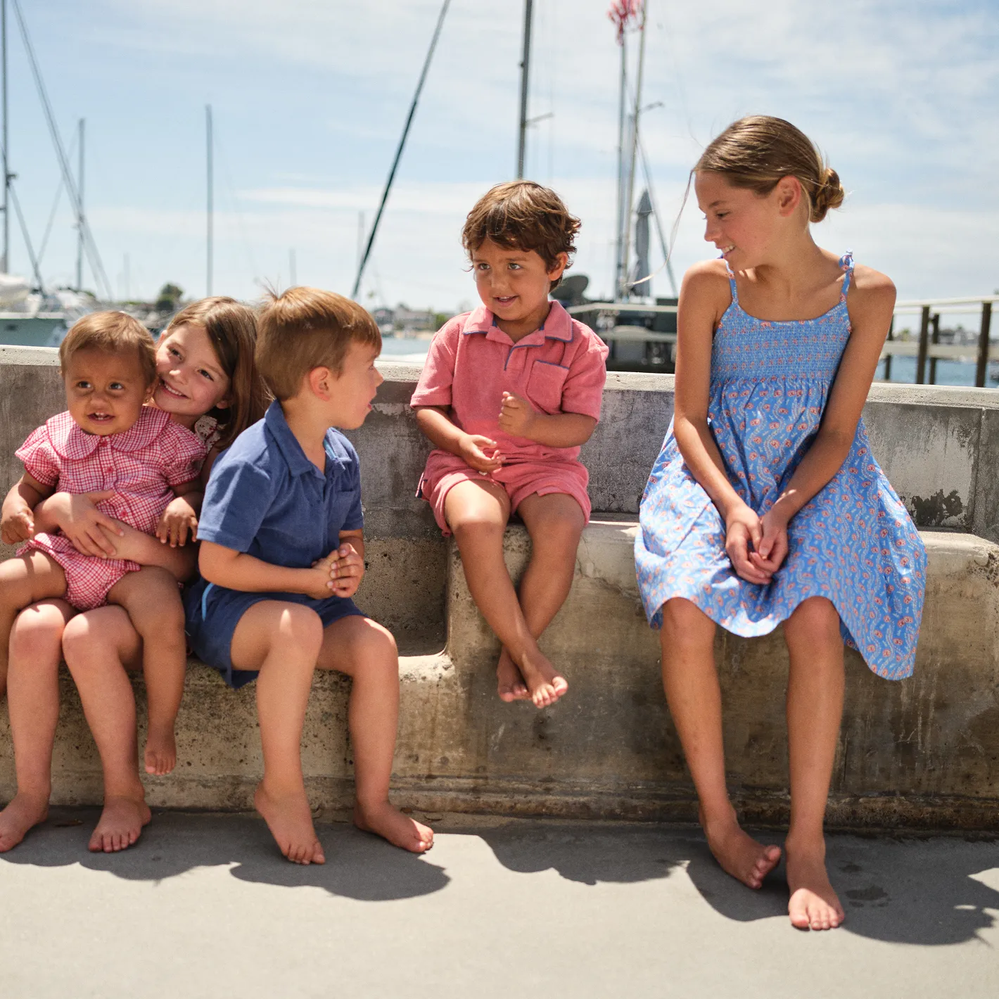 girls blue primrose smocked dress sold by minnow product image thumbnail 4