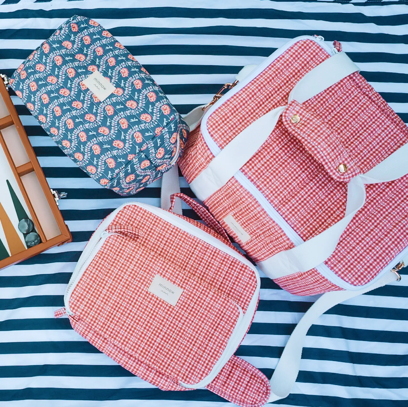 poppy gingham coated lunchbox sold by minnow product image thumbnail 5