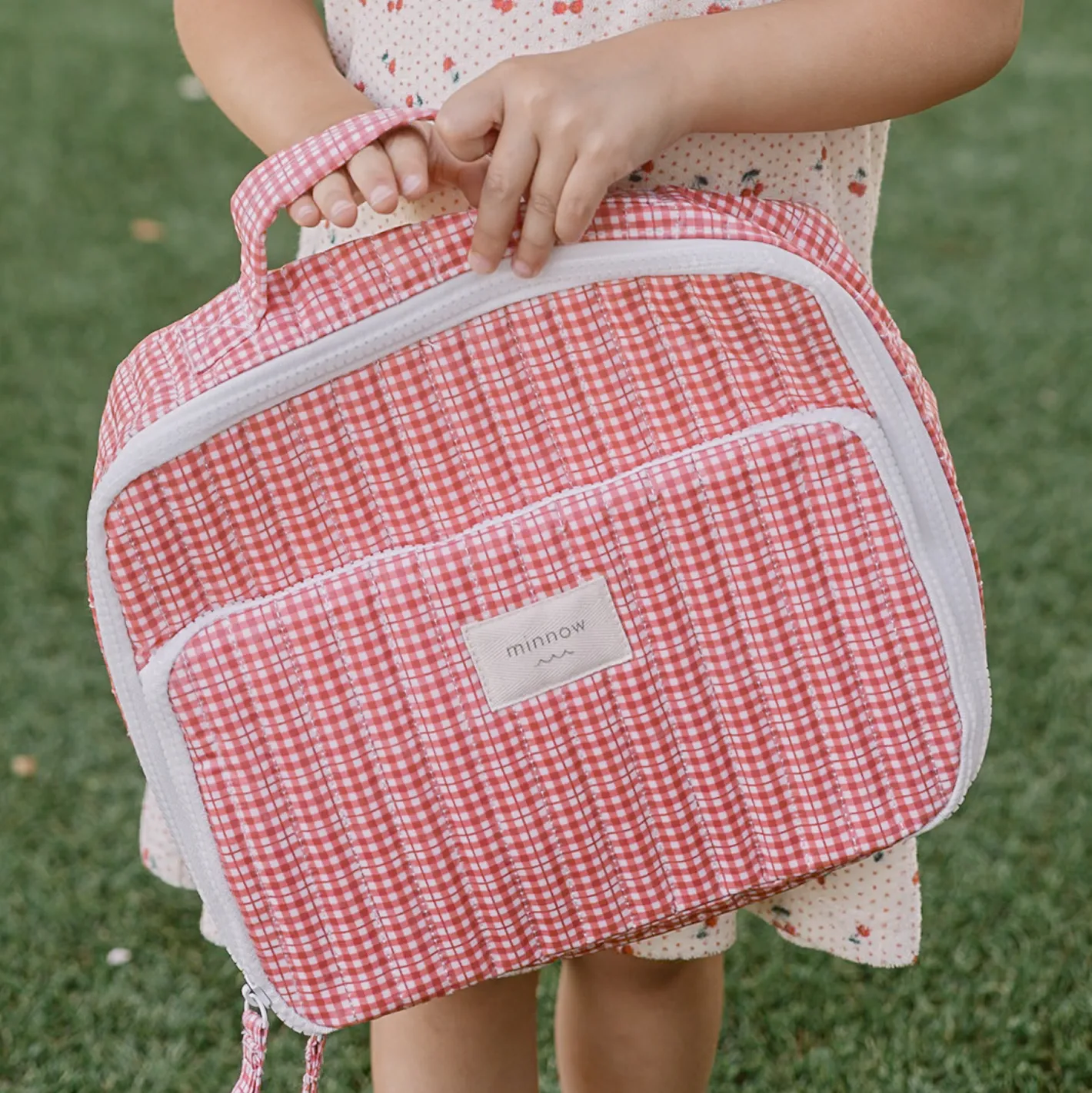 poppy gingham coated lunchbox sold by minnow product image thumbnail 2