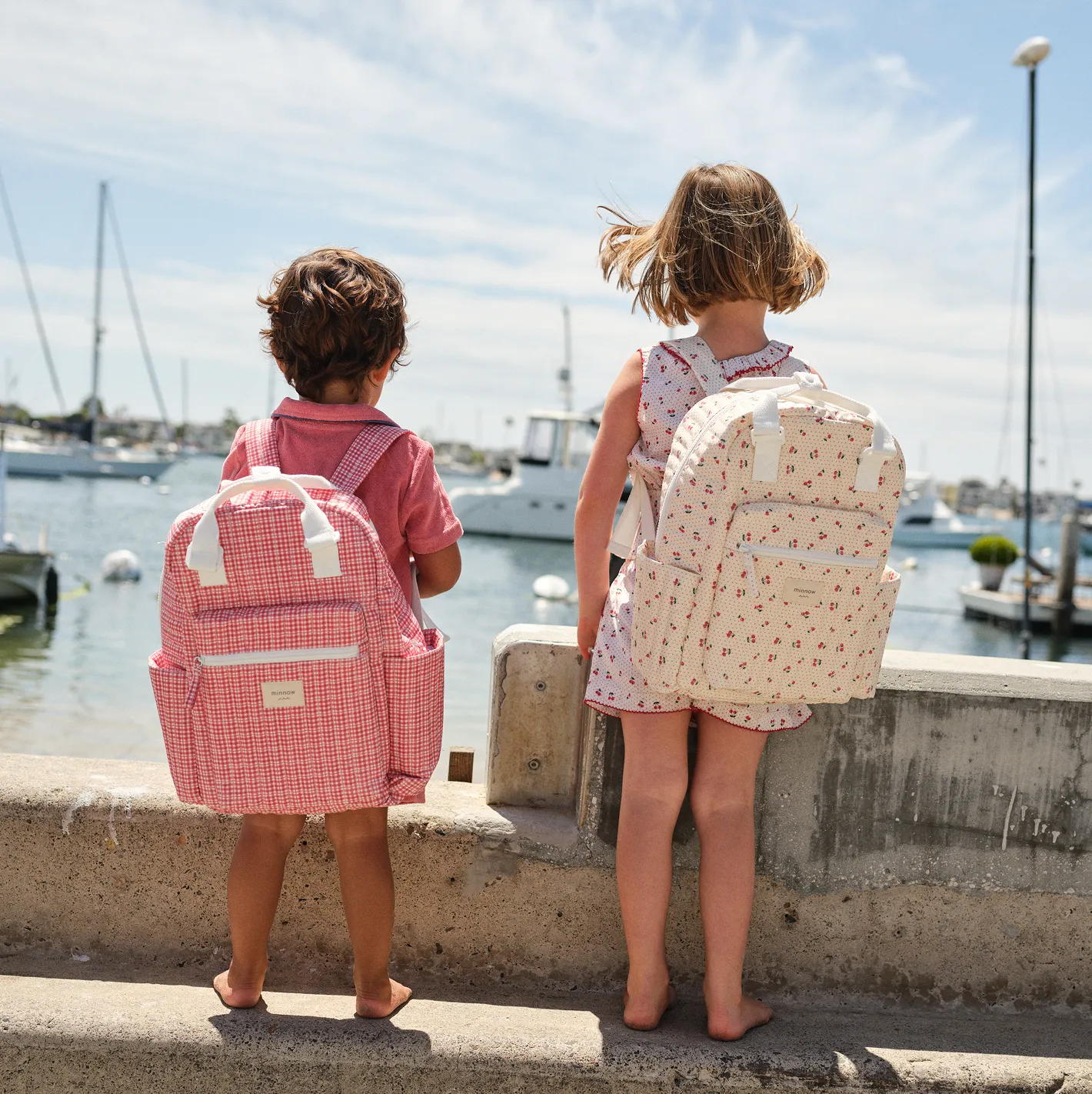 poppy gingham coated everyday backpack sold by minnow product image thumbnail 4